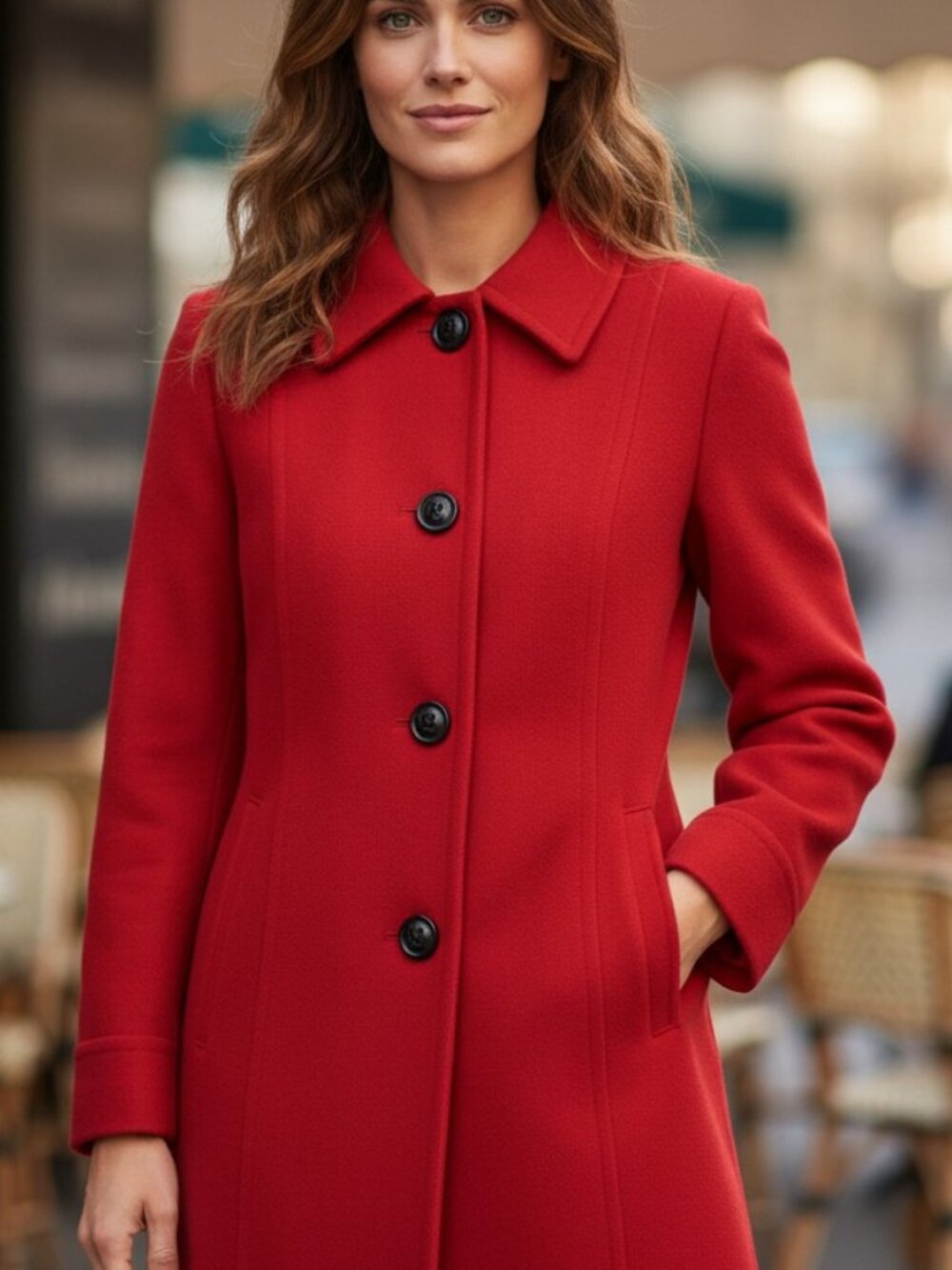 NWOT Liz Claiborne Red Single Breast Coat